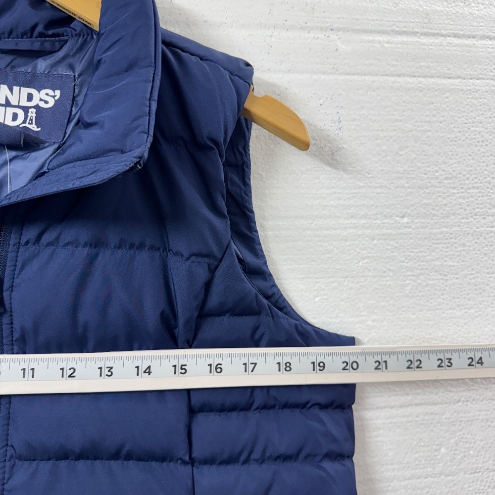 Lands’ End Women’s Navy Puffer Vest Quilted Zip Front Size M Cozy Winter Outdoor - Picture 4 of 8